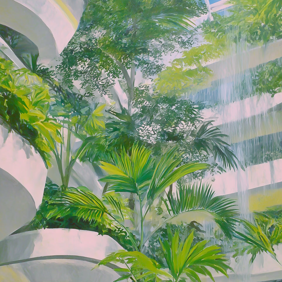 Palms beneath the skylight