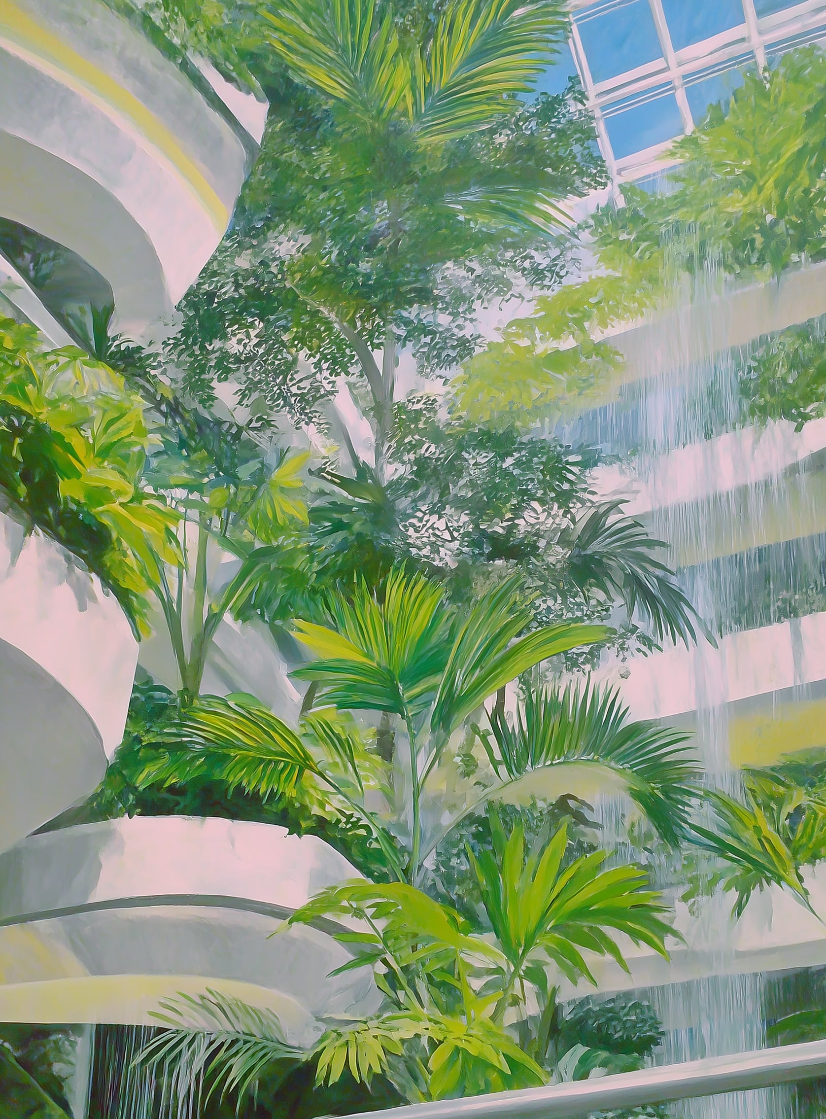 Palms beneath the skylight