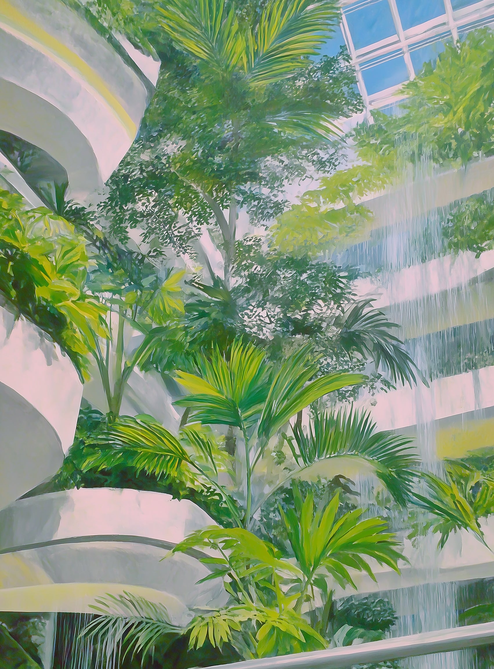 Palms beneath the skylight
