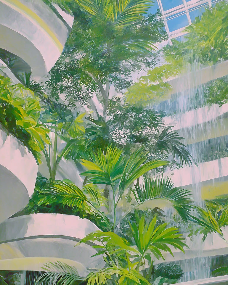 Palms beneath the skylight
