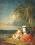 Sunglasses dogs under palms