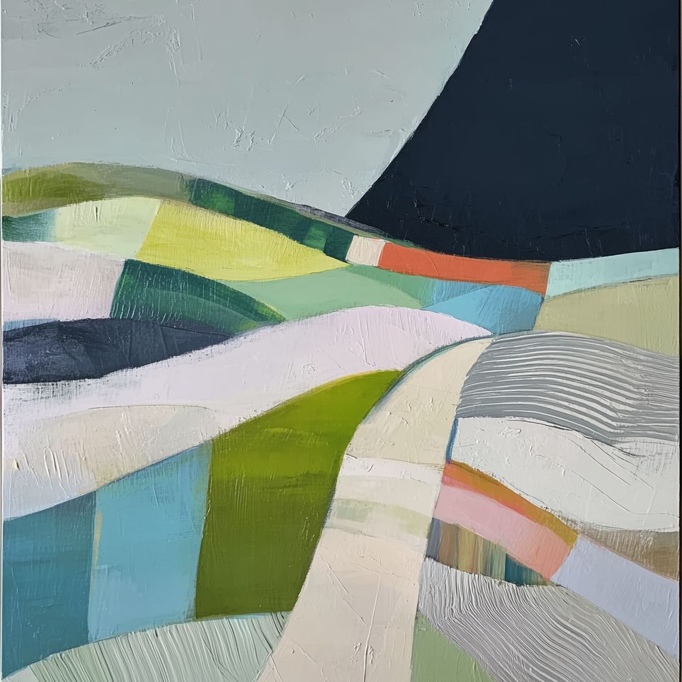 Fields beneath the dark mountain