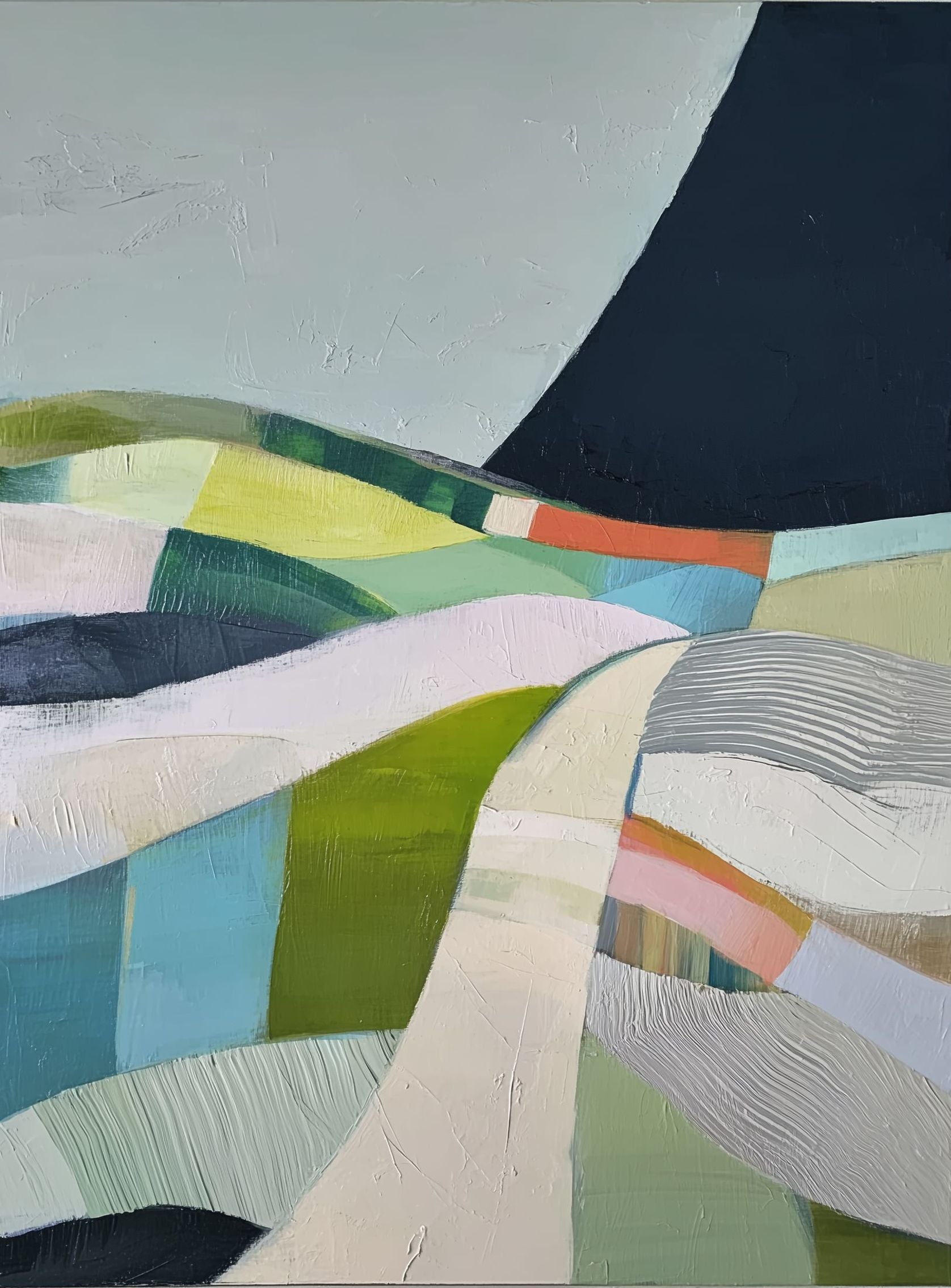 Fields beneath the dark mountain