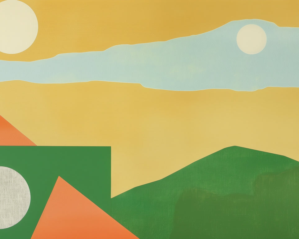 Two suns in yellow sky