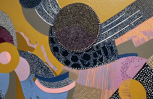 Ochre Ground with Layered Discs