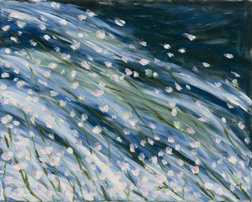 Flowers in a blue rush