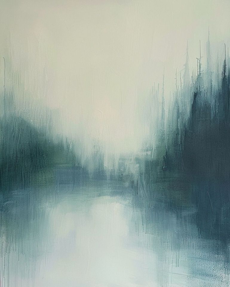 Pale sun over still water