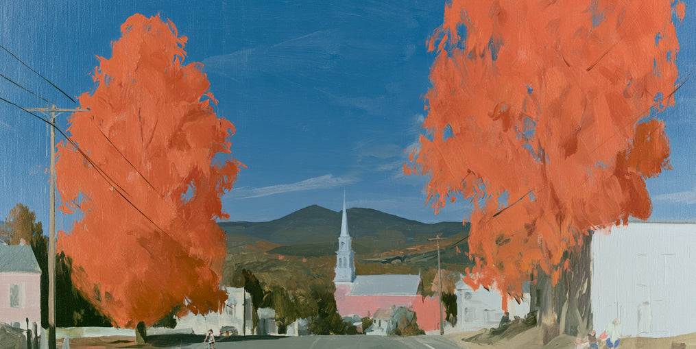 Orange trees over the steeple road