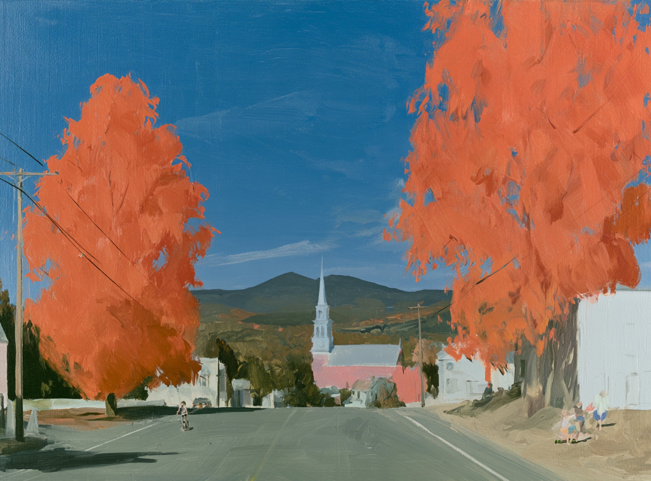 Orange trees over the steeple road
