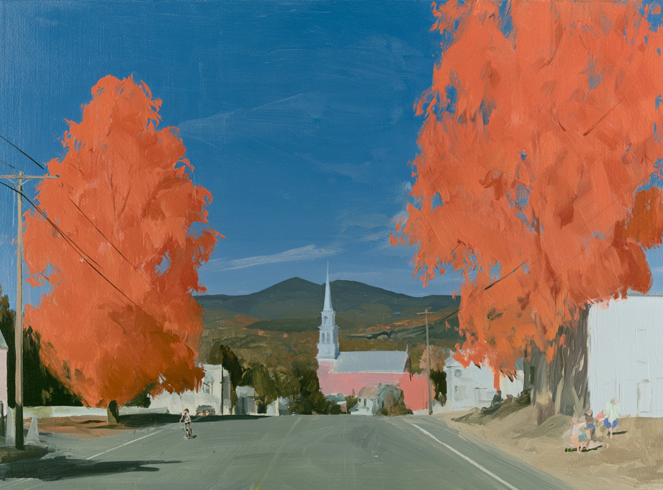 Orange trees over the steeple road