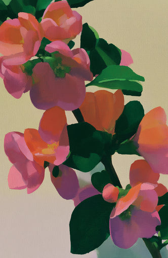 Flowers among dark leaves