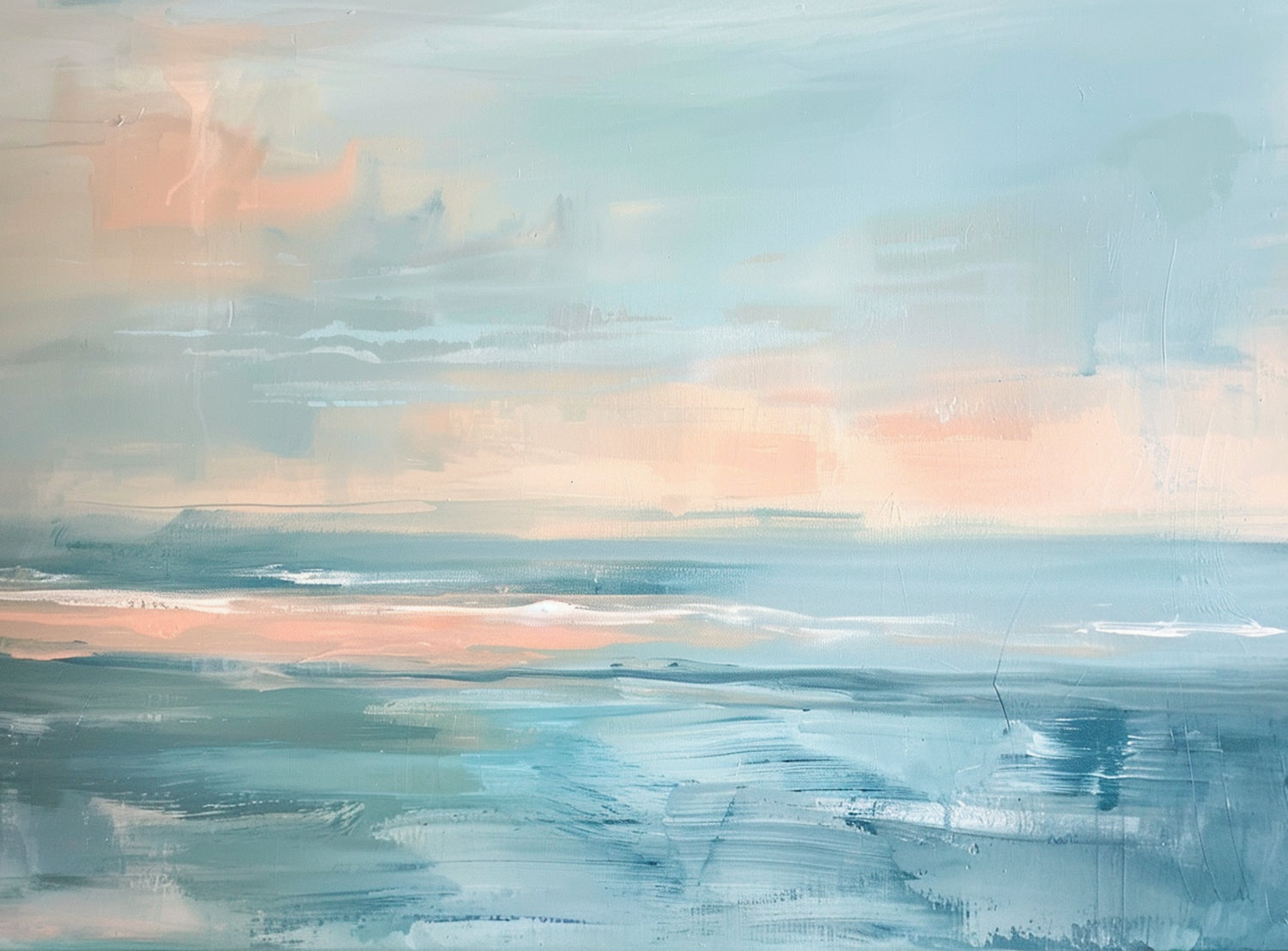 Peach light on blue sea