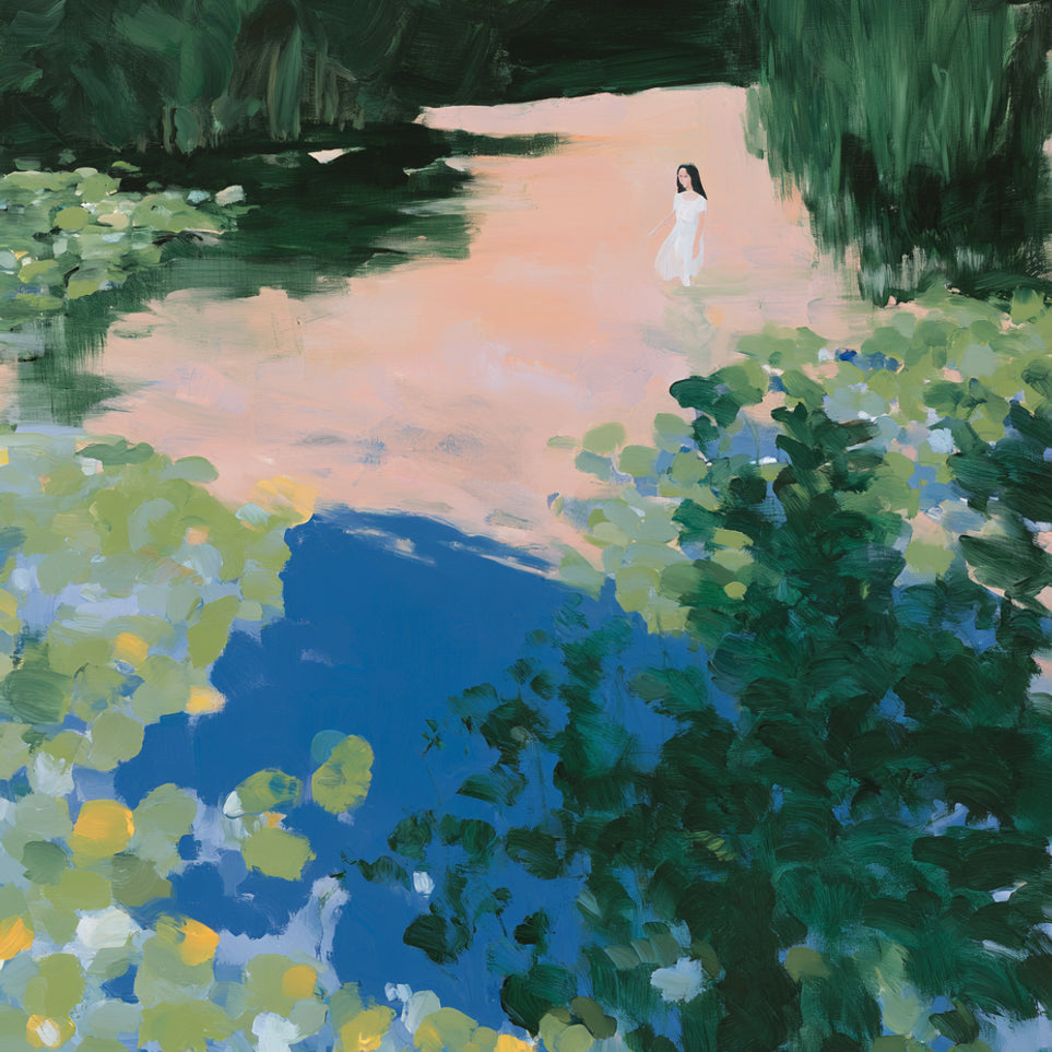 White dress in still water