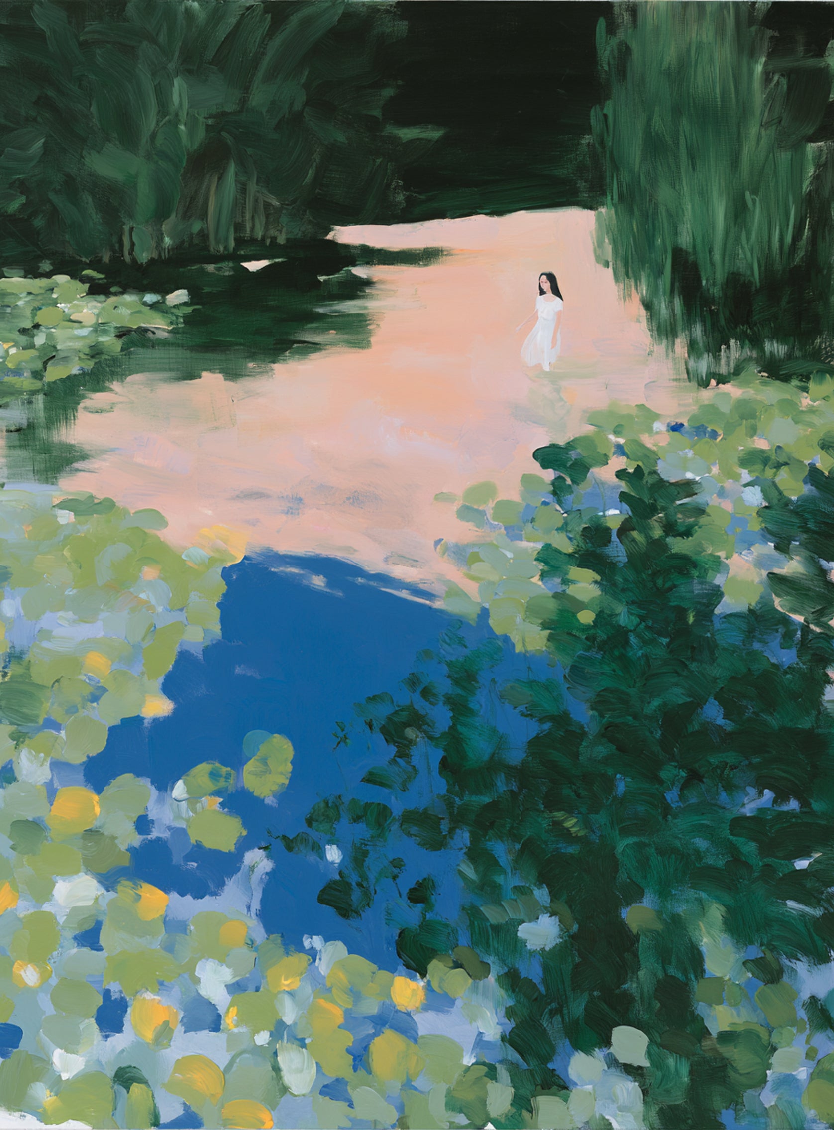 White dress in still water