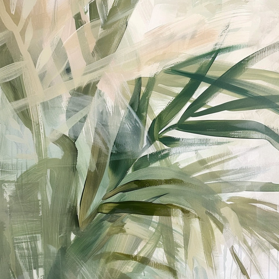 Green leaves in milky light