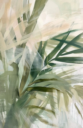 Green leaves in milky light