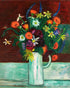 Flowers above the green table
