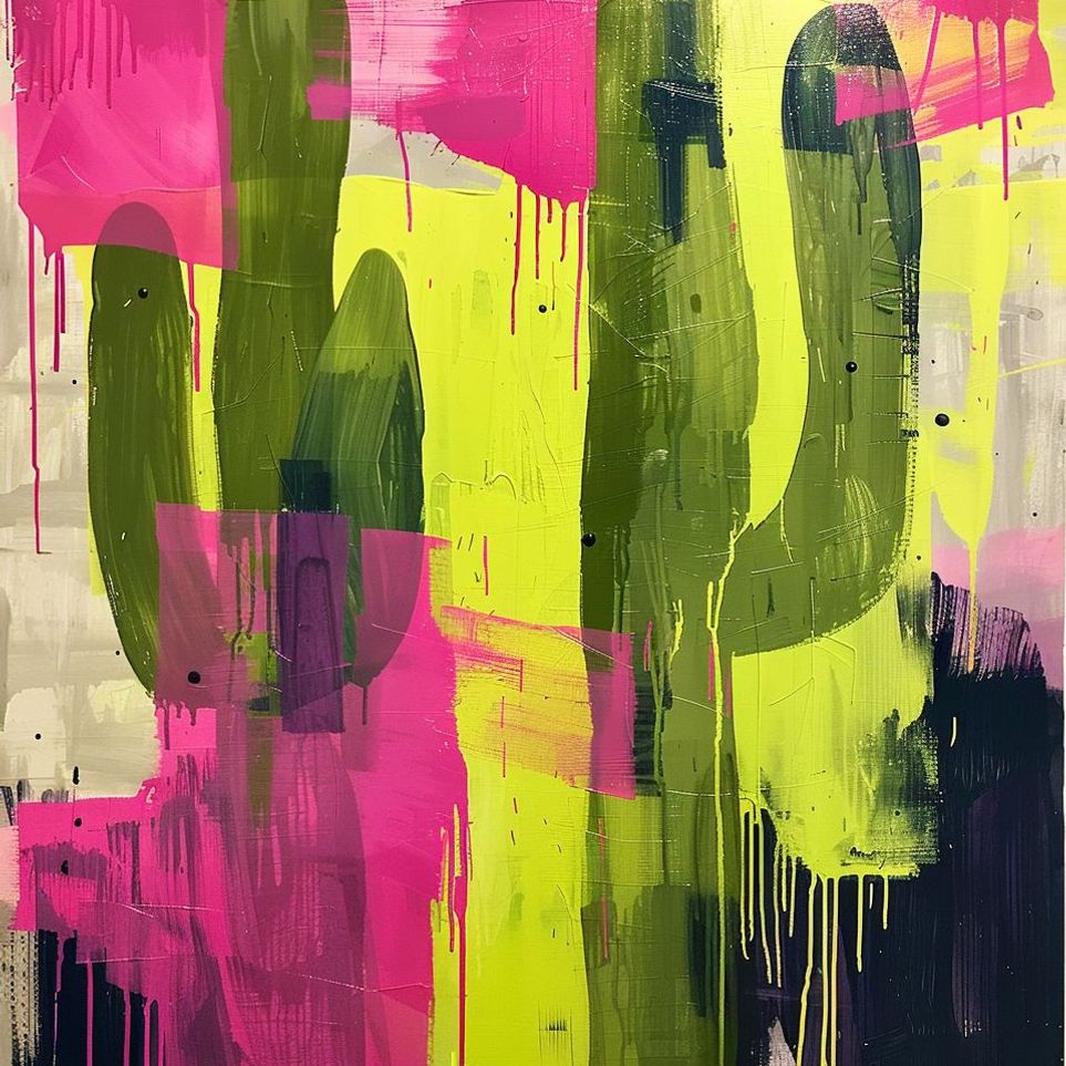 Dark columns within neon wash