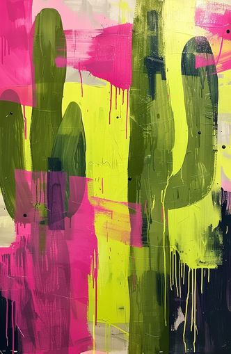 Dark columns within neon wash