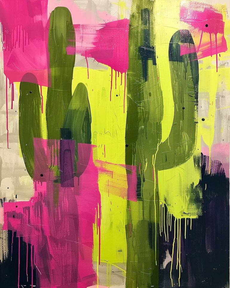 Dark columns within neon wash