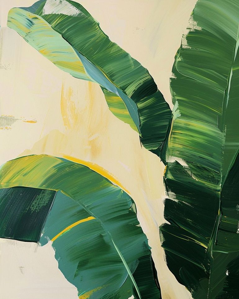 Green leaves in soft cream light