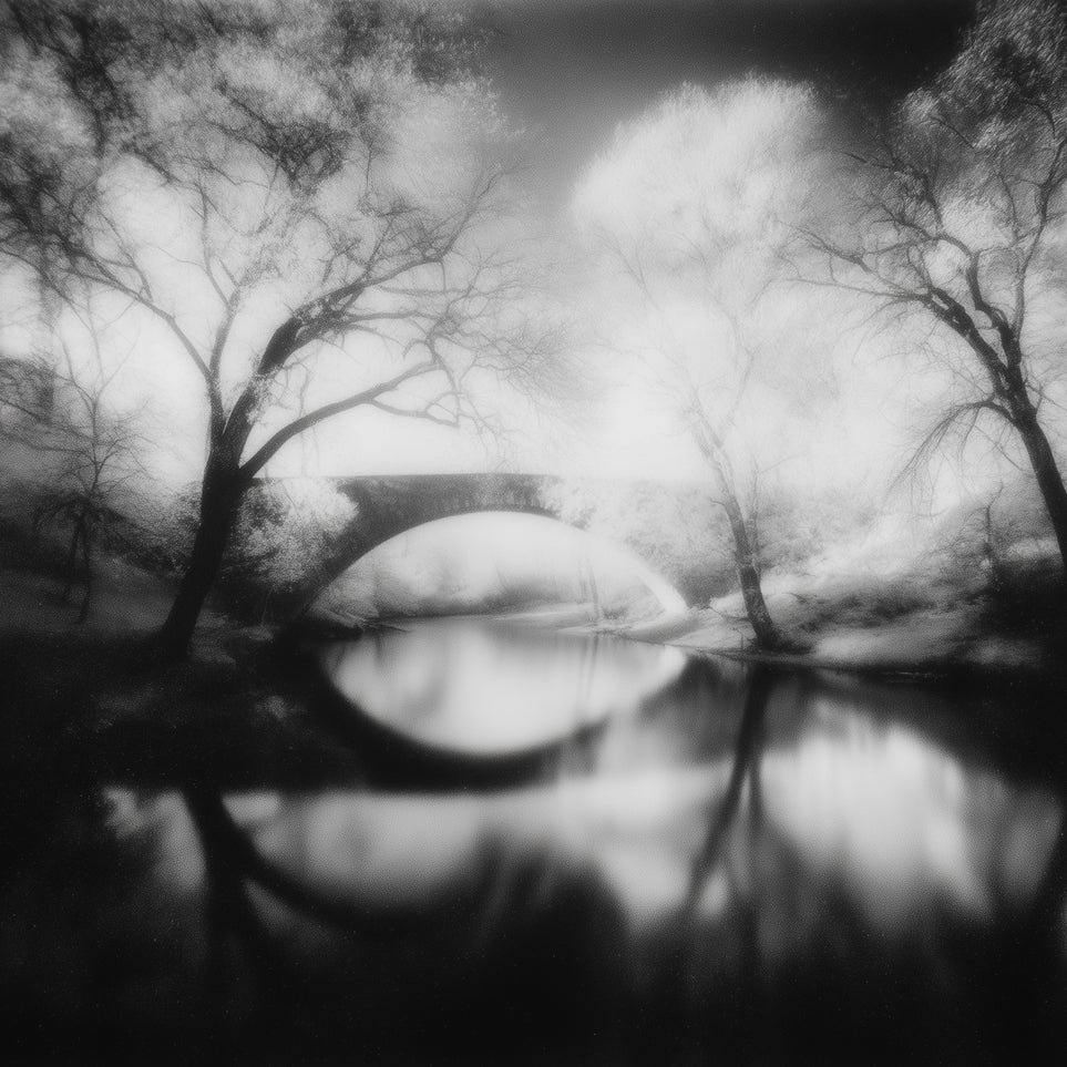 Bridge in a washed sky
