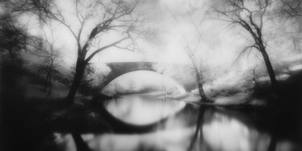 Bridge in a washed sky