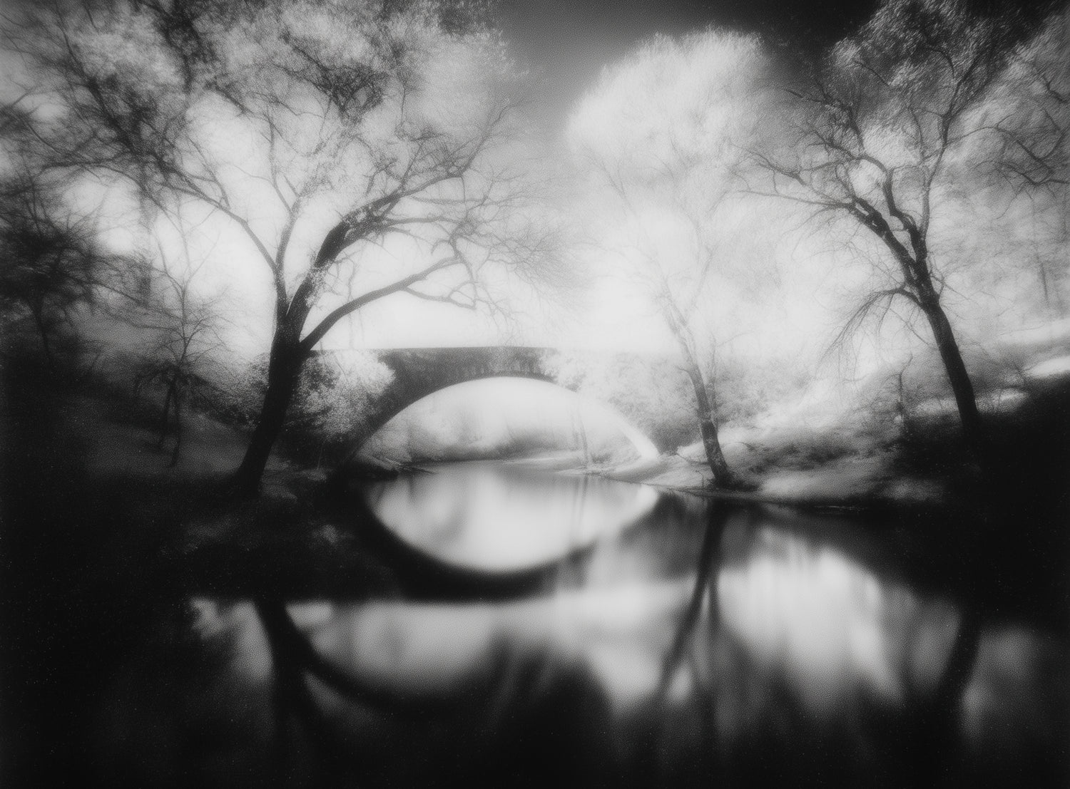 Bridge in a washed sky