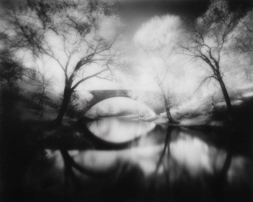 Bridge in a washed sky