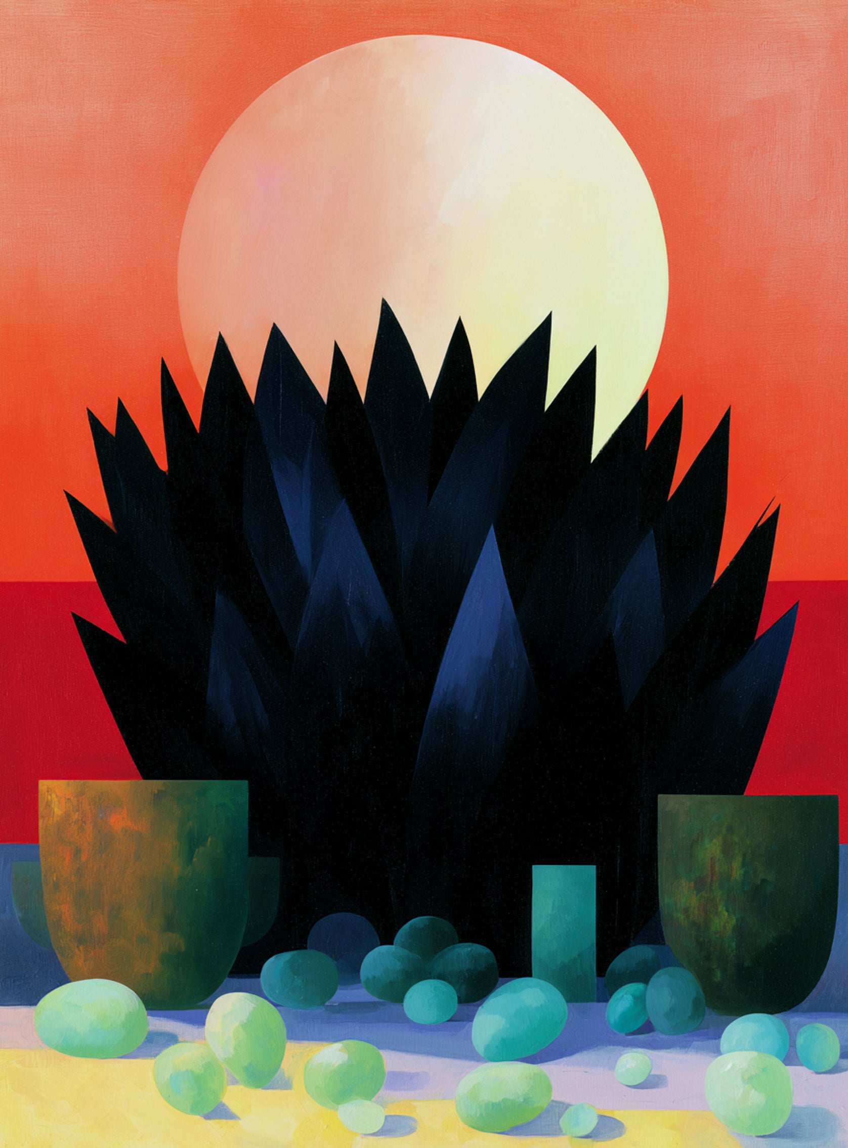 Fruit before the pale sun