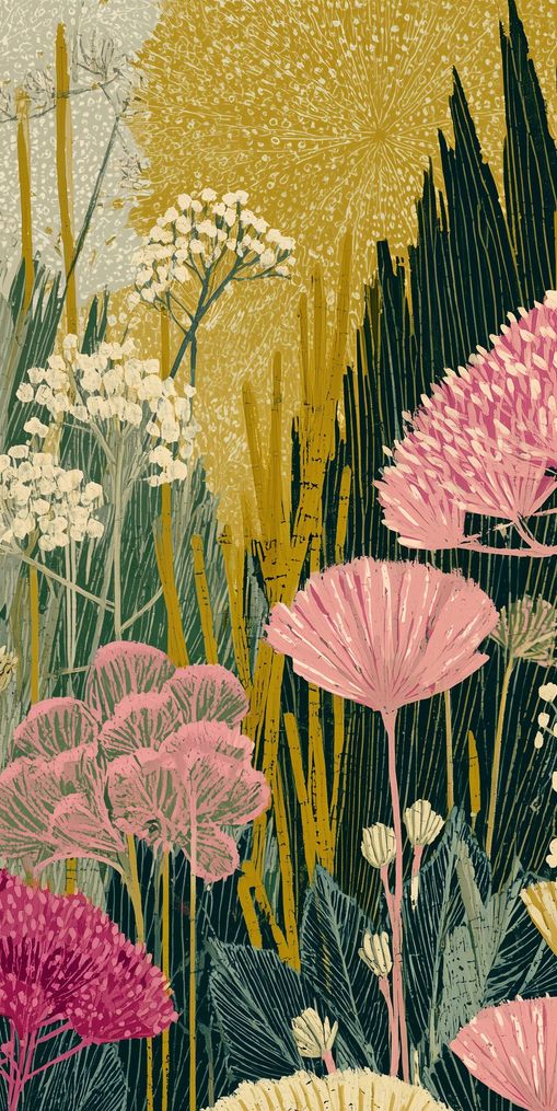 Wildflowers pressing into dusk