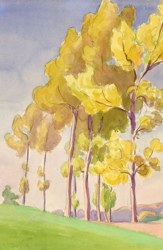 Yellow crowns on the hill