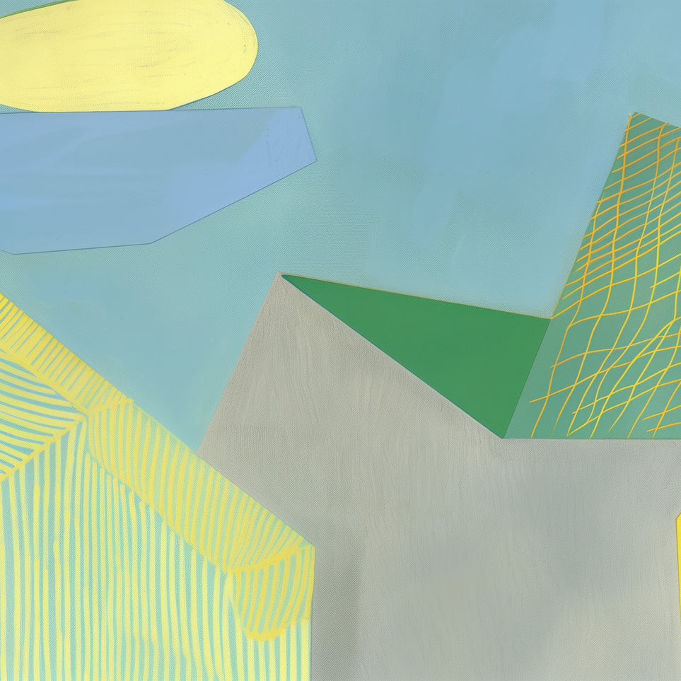 Crosshatched planes on blue