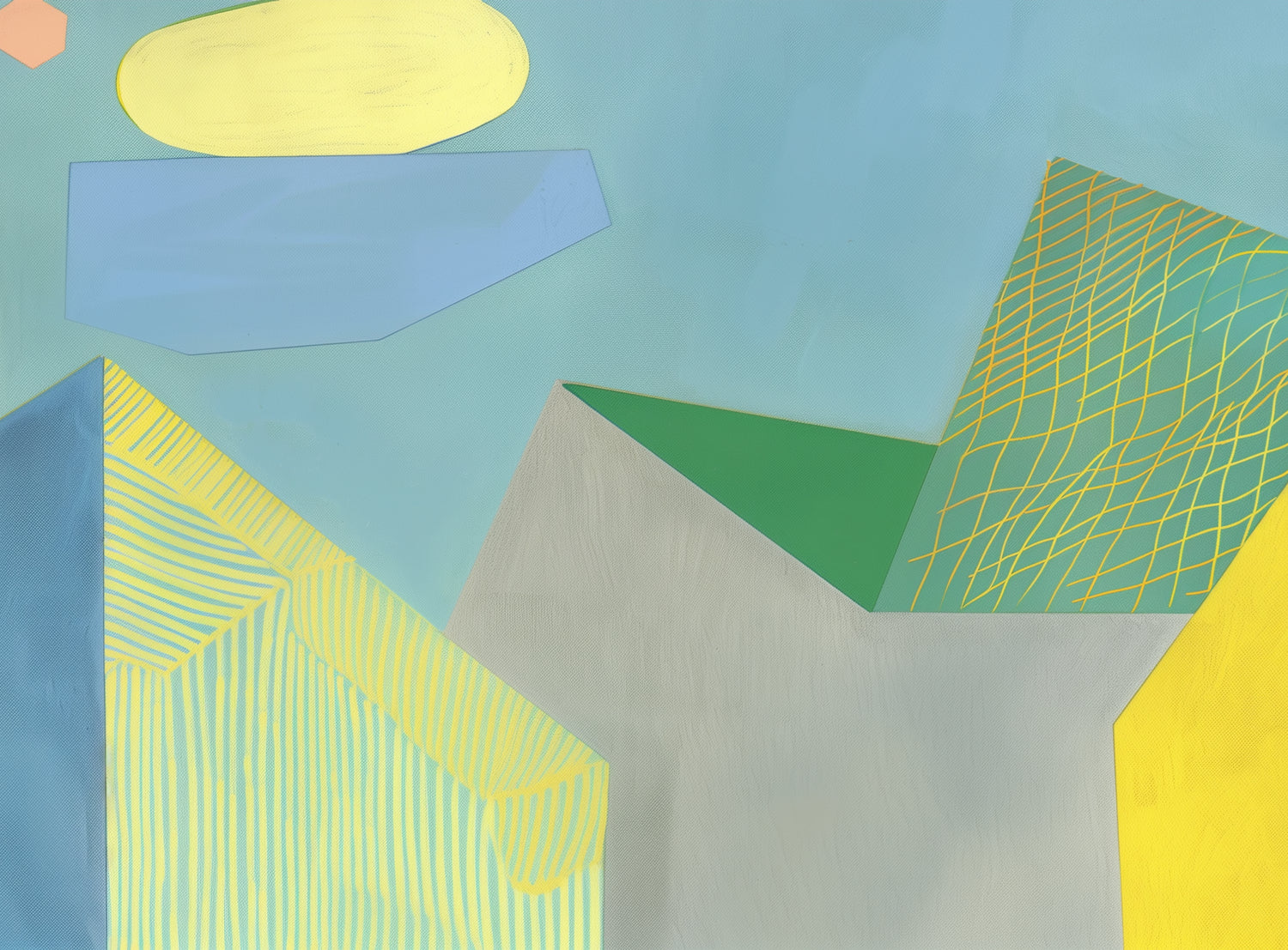 Crosshatched planes on blue