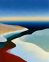 Blue sky over white dunes