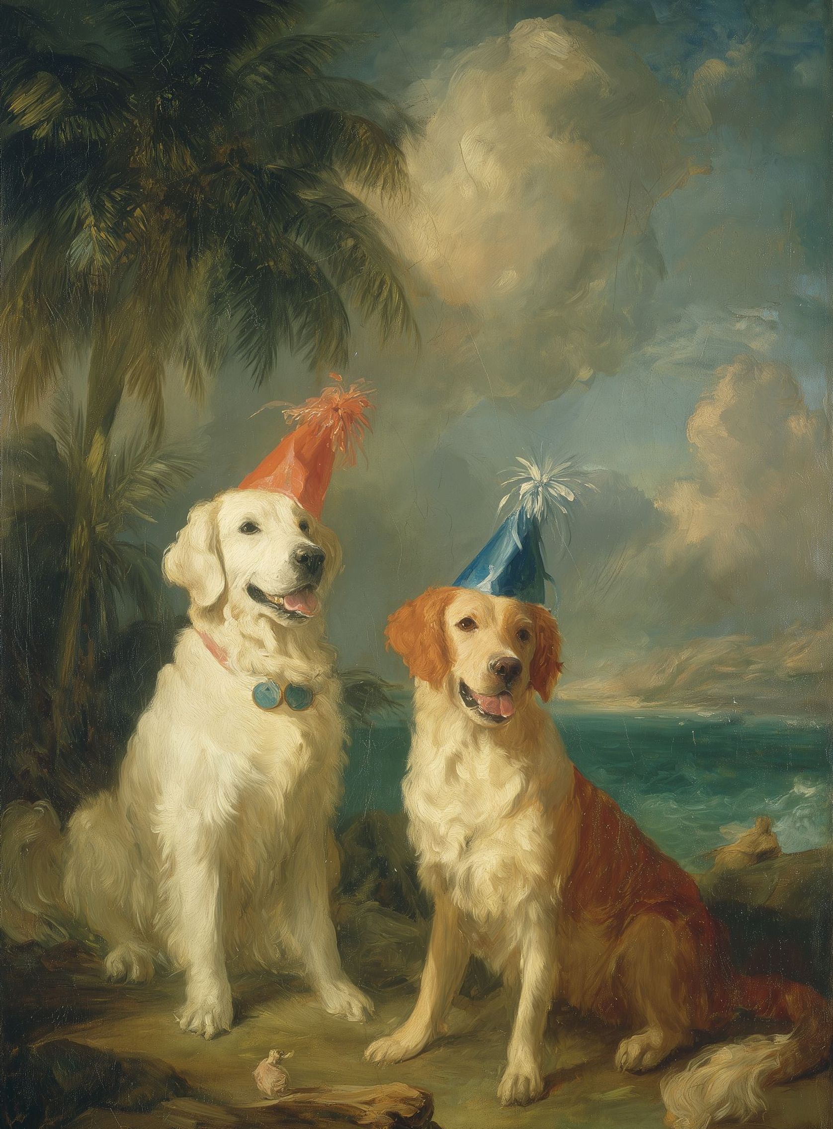 Party hats by the sea