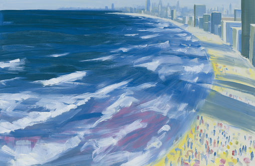 White surf along the skyline