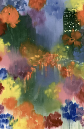 City lights in painted bloom