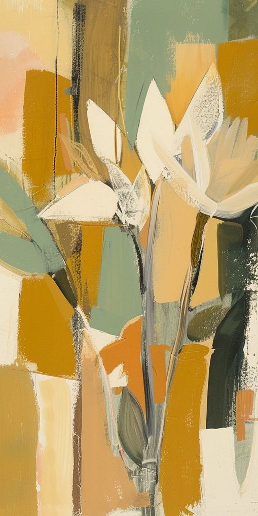White flowers in ochre light