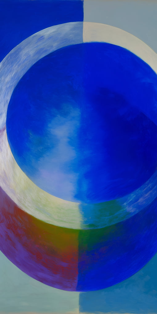 Pale arc across blue circle