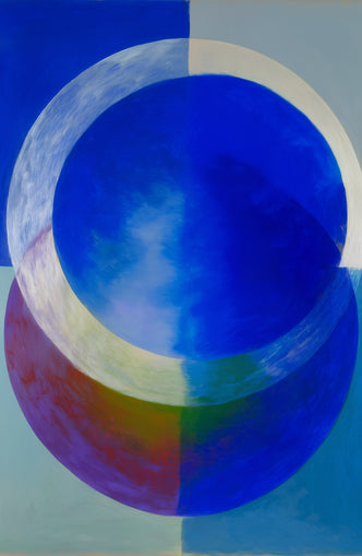 Pale arc across blue circle