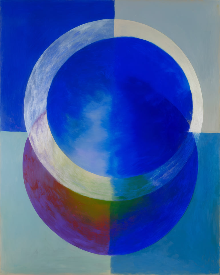 Pale arc across blue circle