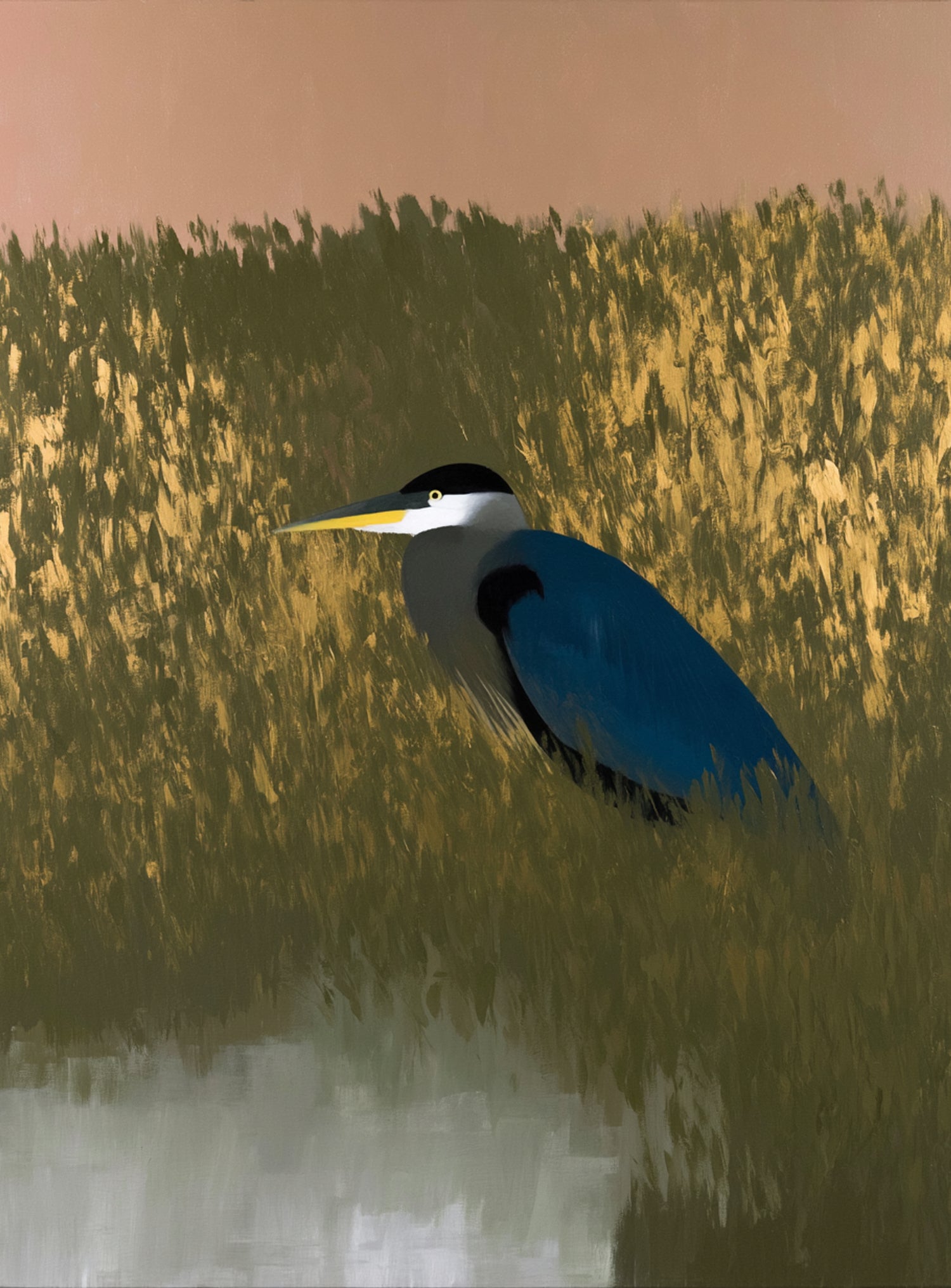 Heron among the reeds