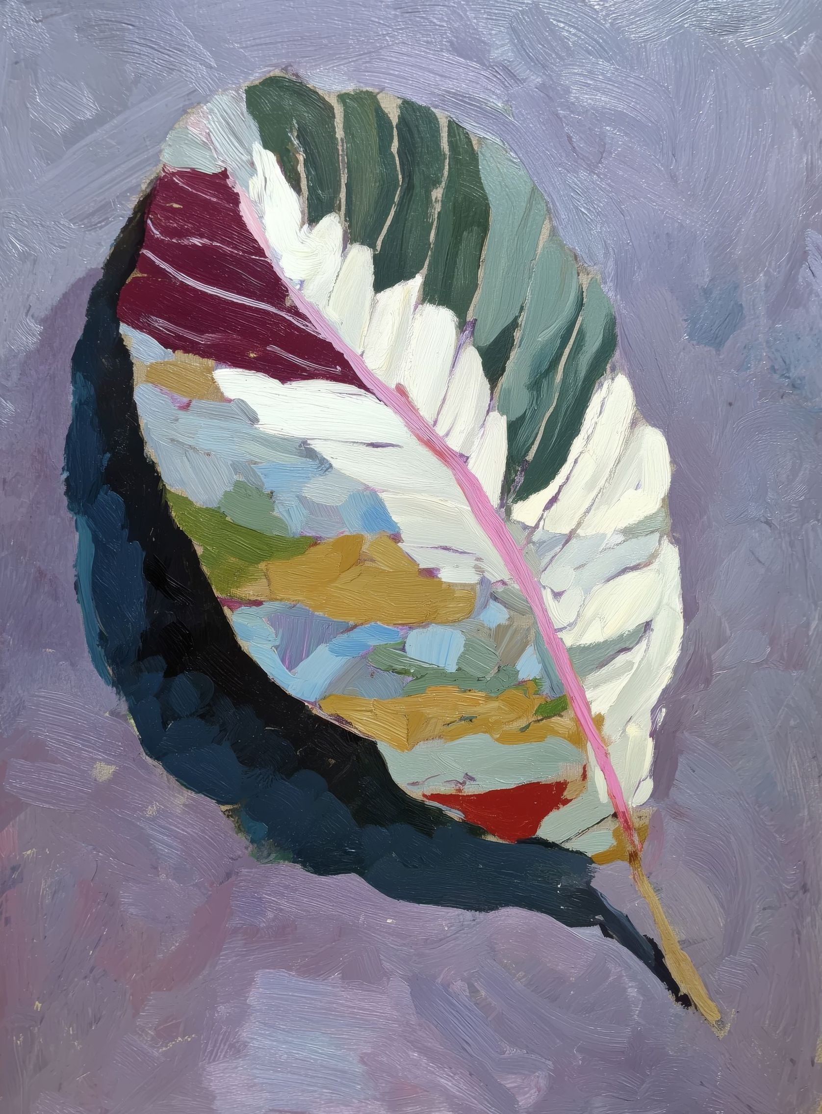 Leaf Form with Divided Color