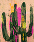 Neon pink on cactus green
