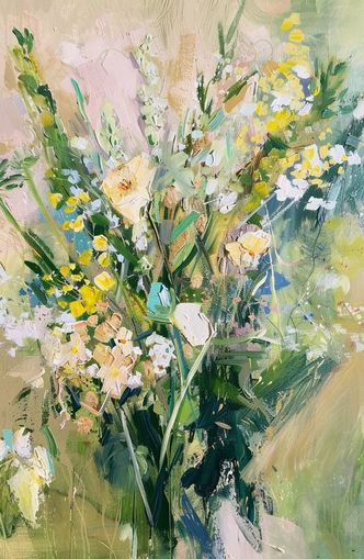 Wildflowers leaning into light