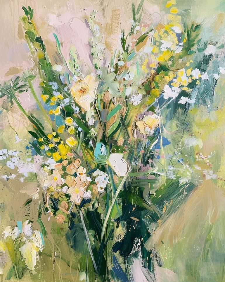 Wildflowers leaning into light
