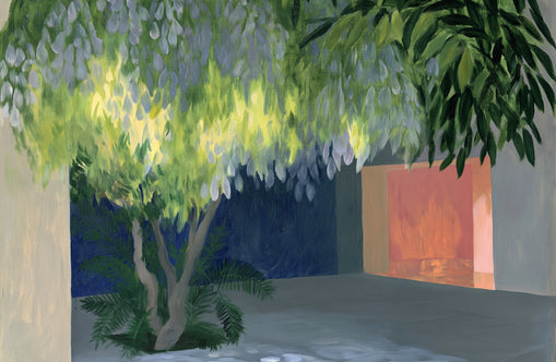 Spotted light under blossoms