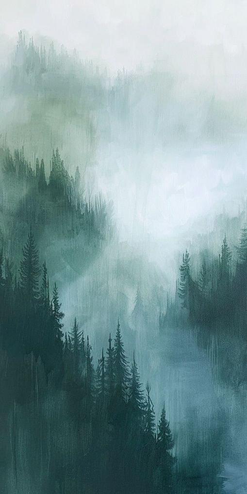 Mist caught in the pines