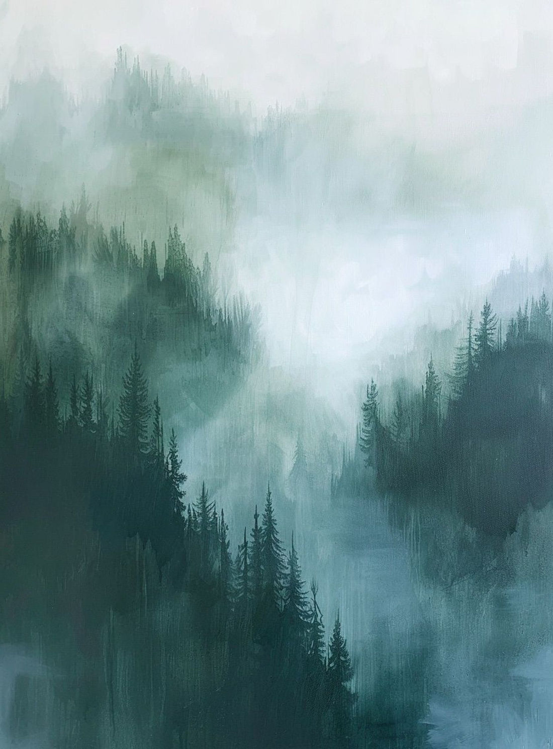 Mist caught in the pines